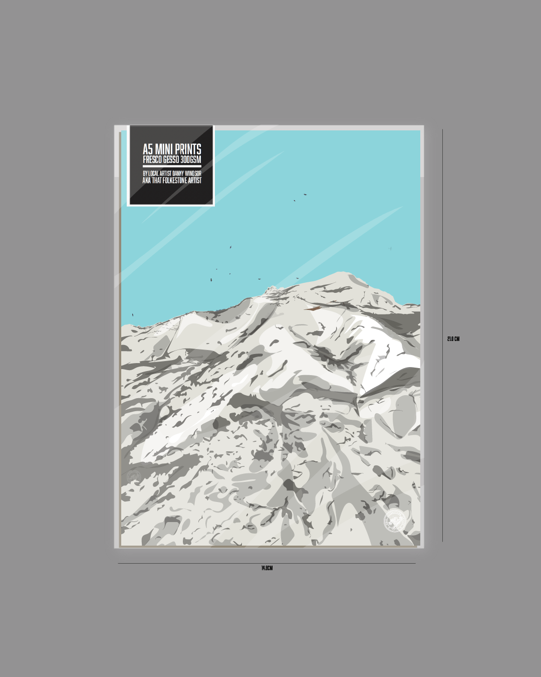 Cliff Face - Mini Art Print - Samphire Hoe. A5