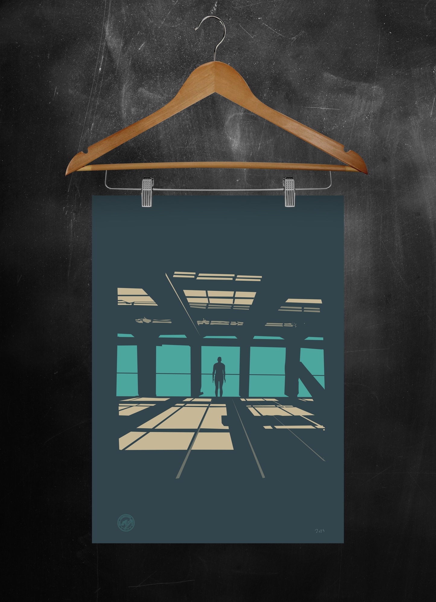 Folkestone Poster - 'Gormley Blue' Antony Gormley's Another Time - Folkestone