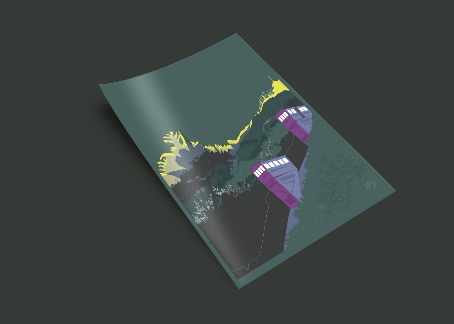 Folkestone Poster - 'Fundraiser' Leas Lift - Racing Green