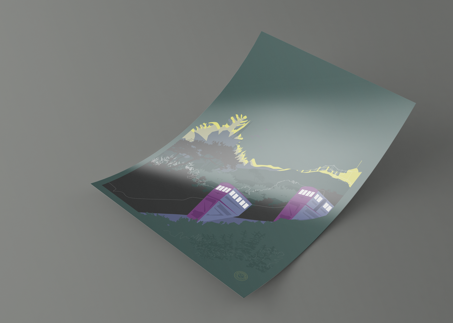 Folkestone Poster - 'Fundraiser' Leas Lift - Racing Green