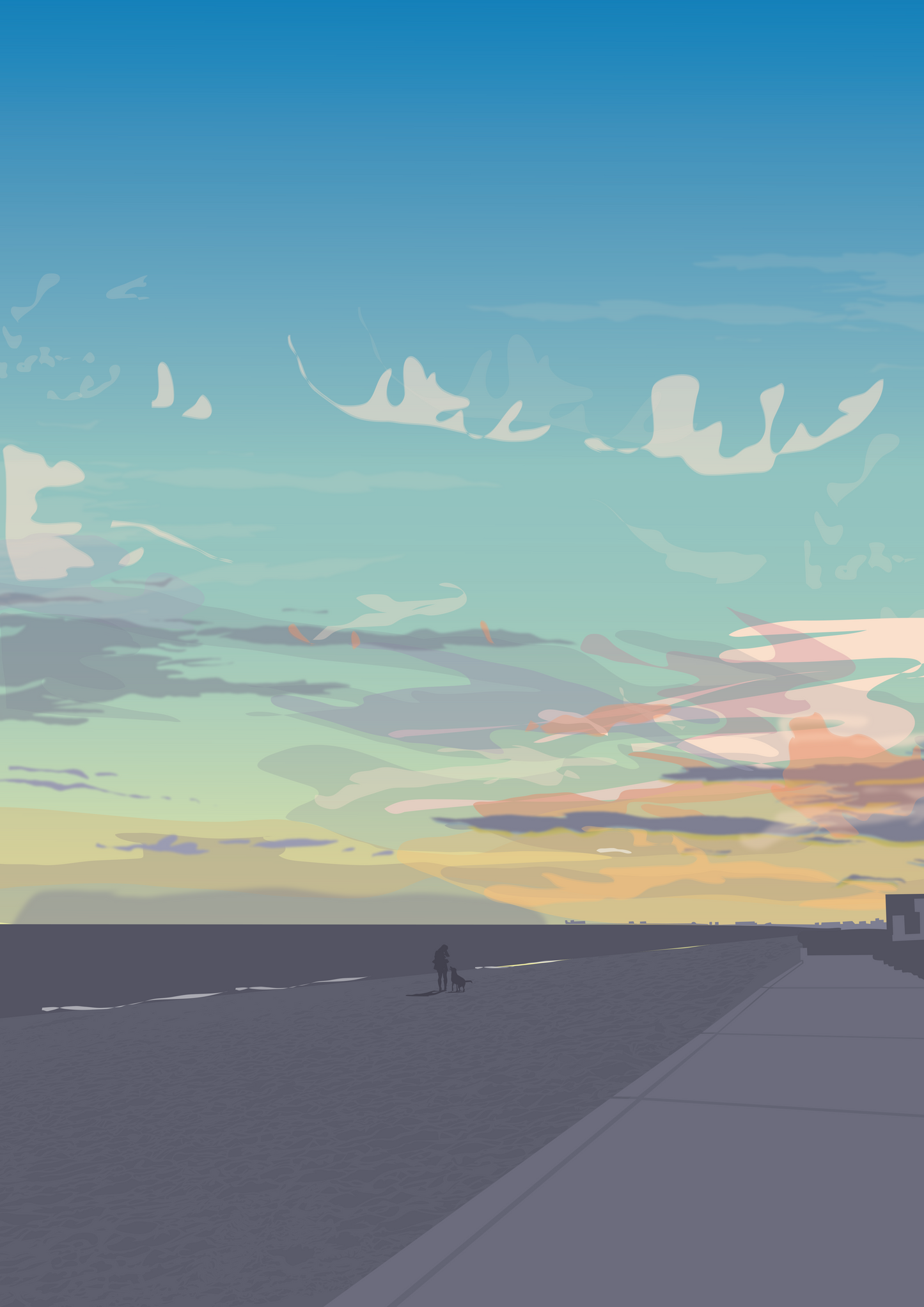Folkestone Poster - 'Sunset At Sandgate'
