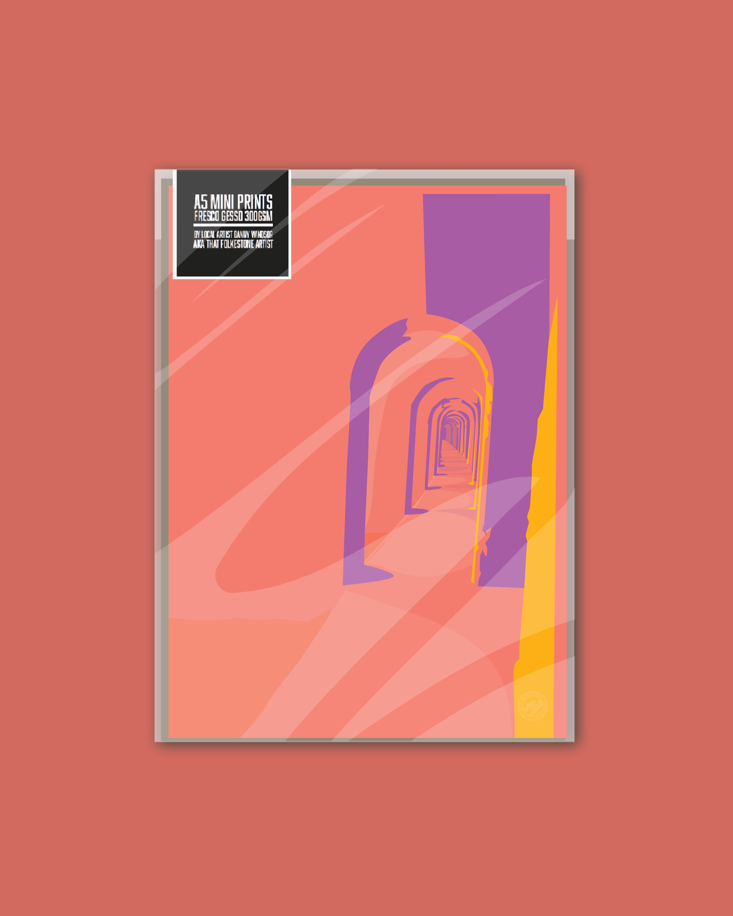 Through the Arches - Mini Art Print. A5