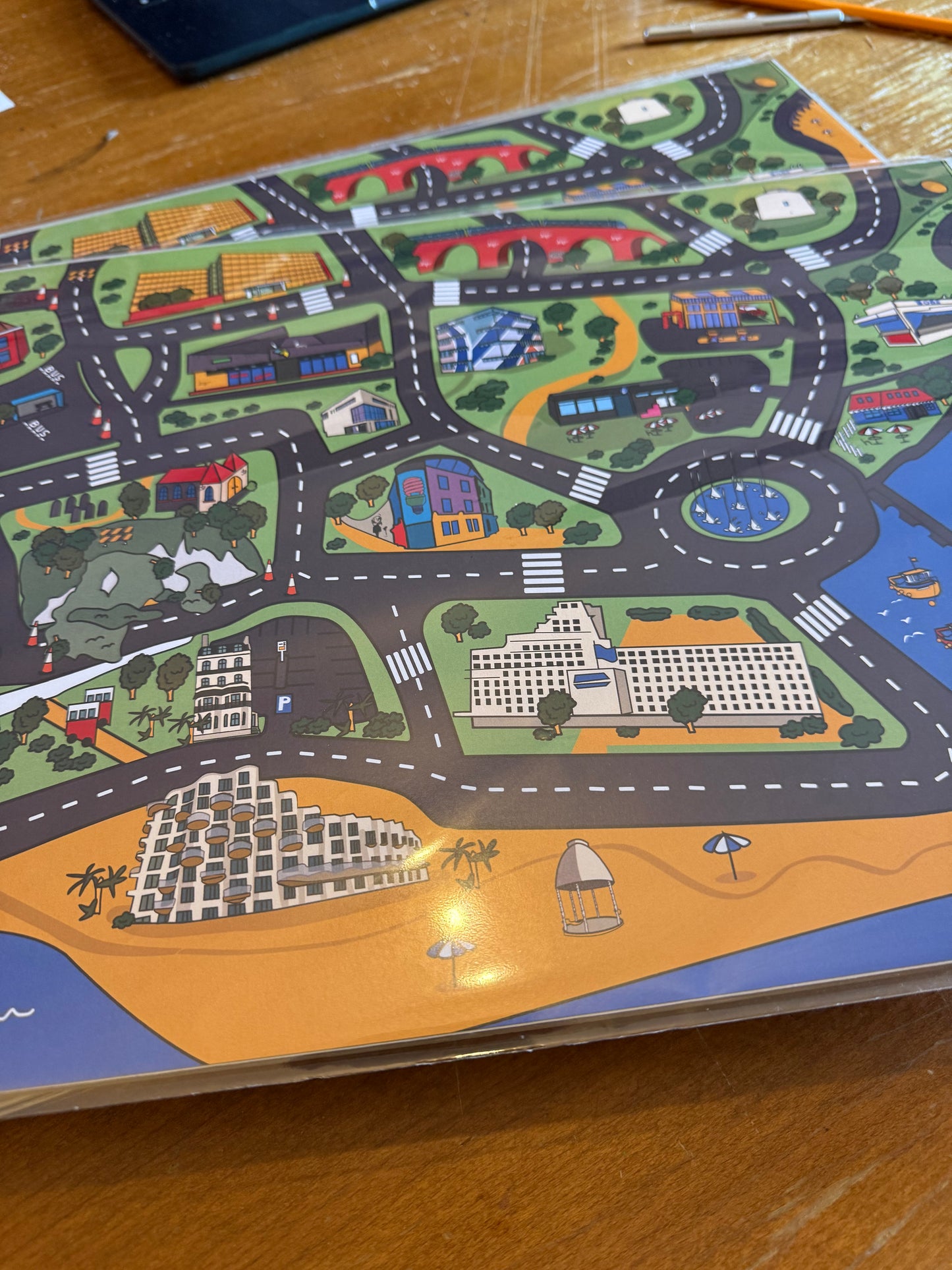 Town Planner - Folkestone Play Mat - A3 Print