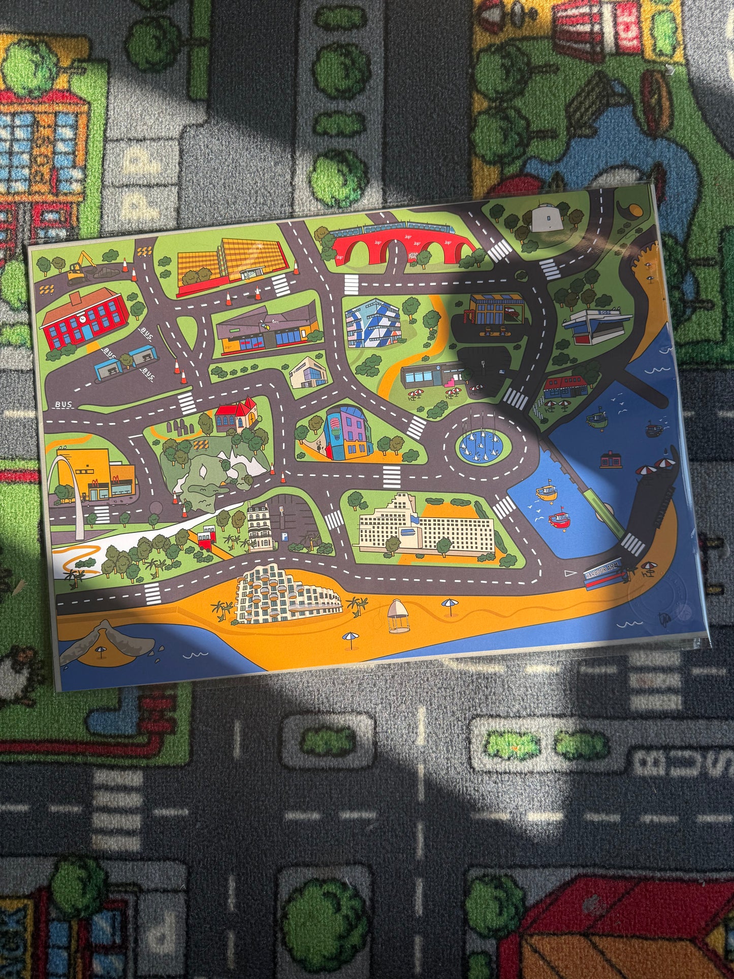 Town Planner - Folkestone Play Mat - A3 Print