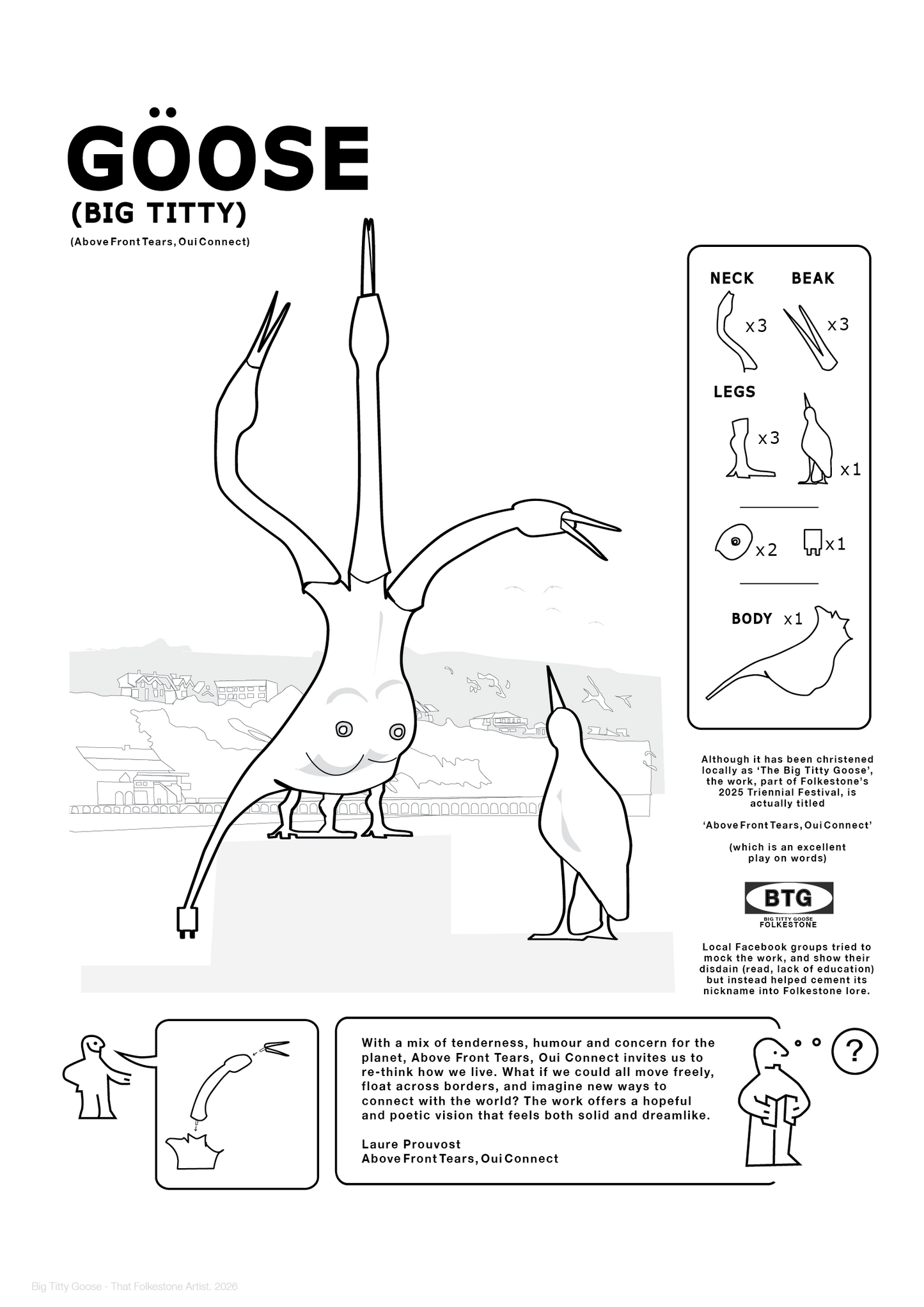 Big Titty Goose (Ikea Style) A3 Print