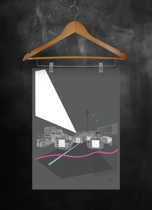 Folkestone Poster - 'Squiggly Line'. Folkestone harbour.