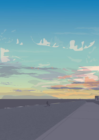 Folkestone Poster - 'Sunset At Sandgate'